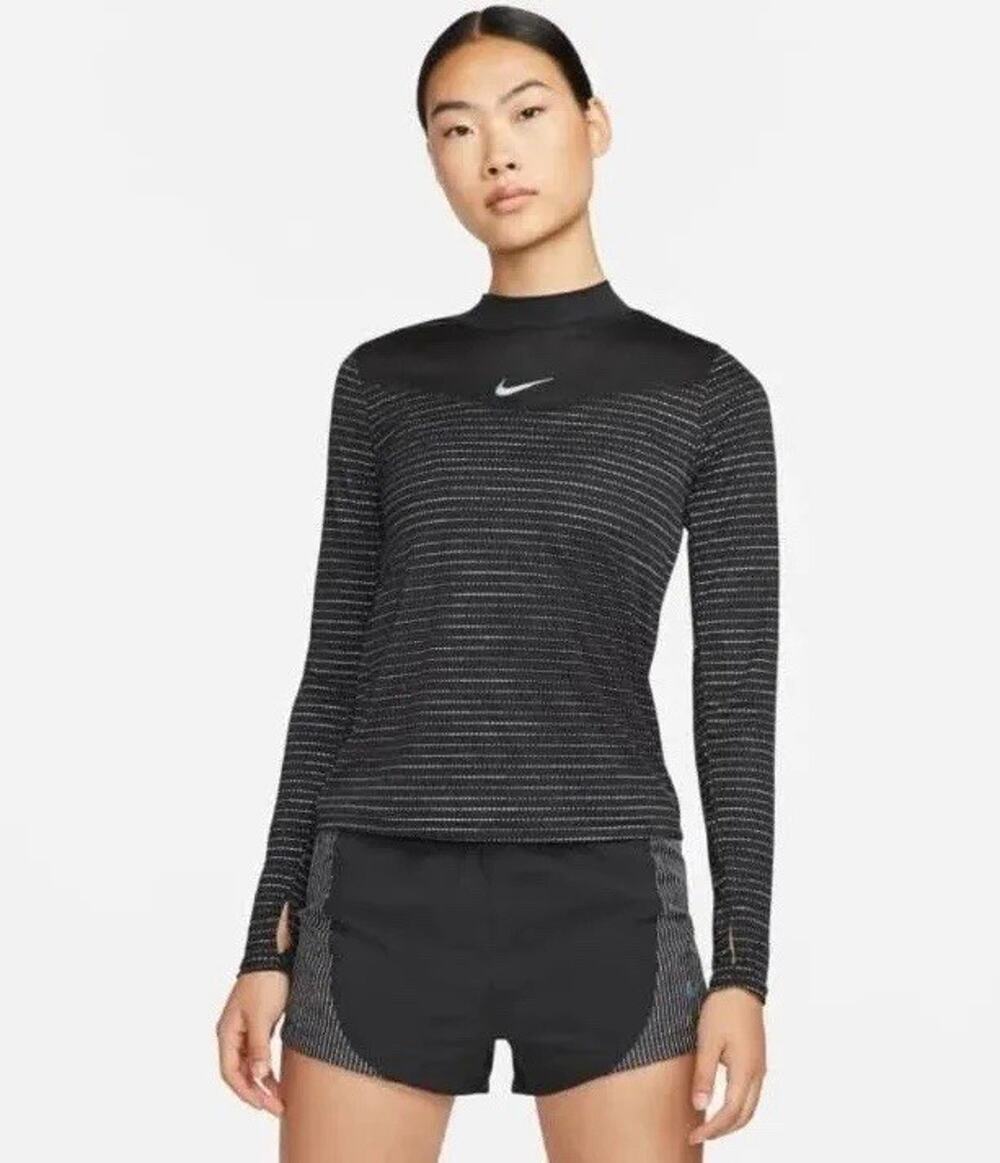 Nike Dri-FIT Run Division Long Sleeve Running Top Women’s Sz L Black DV7243-010